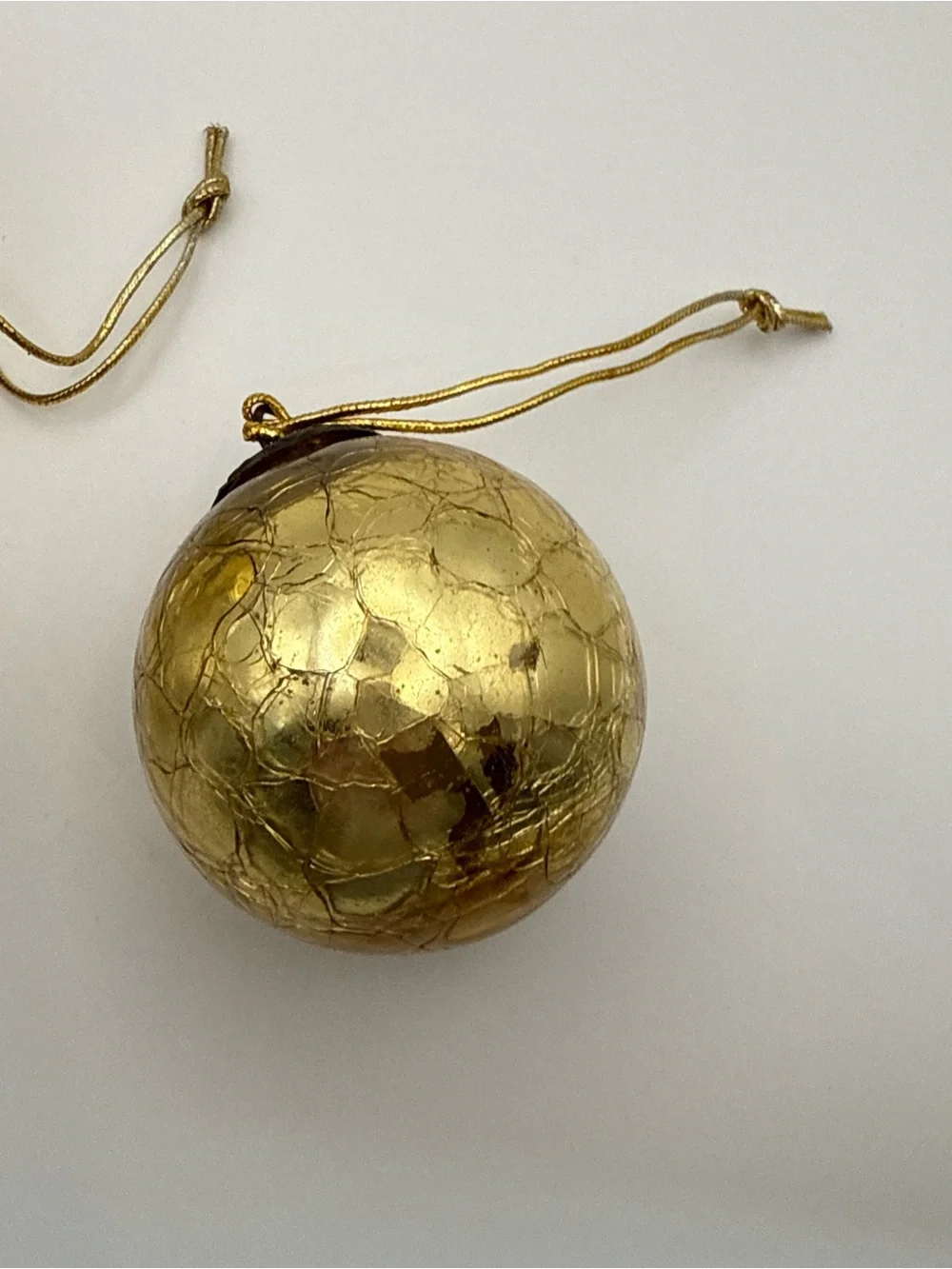 Set of 4 Vintage Metallic Gold & Silver Ornaments, Kugel Style, mercury glass